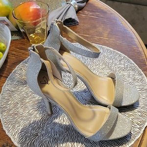 Heart Siver High Heels Size 11.5